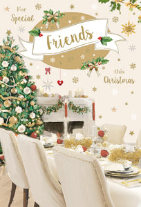 Special friends Christmas card - Christmas home