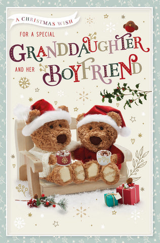 Granddaughter and boyfriend Christmas card- cute winter bears