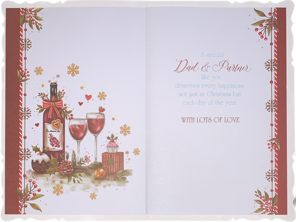 Dad and Partner Christmas card - traditional