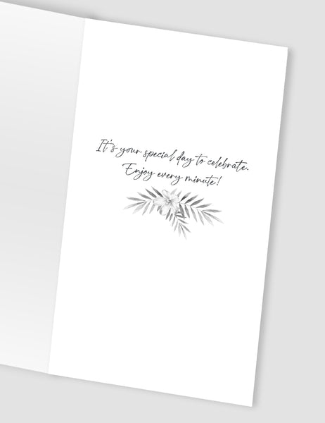 Friend birthday card- luxury card - balloons and flowers