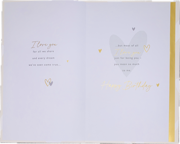 One I love birthday card - love hearts