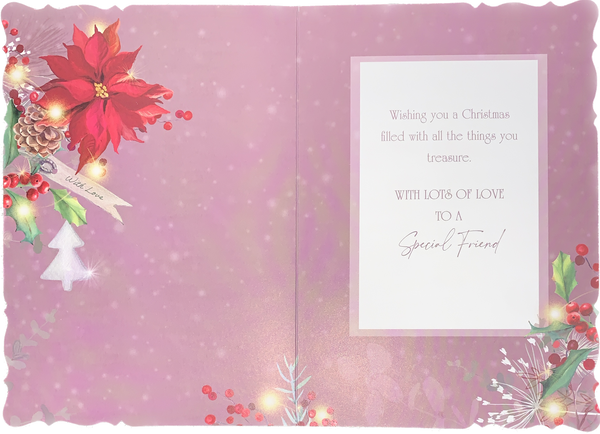 Special friend Christmas card - pointsetta