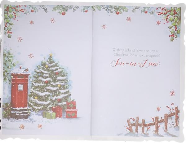 Son-in-law Christmas card -winter post box