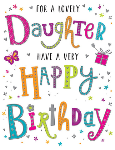 Daughter birthday card - bright sparkles