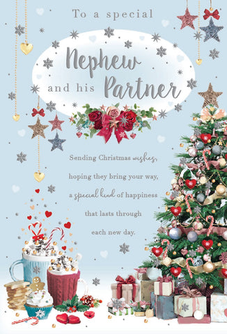 Nephew and partner Christmas card - Xmas tree