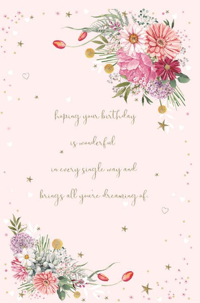 Daughter birthday card - beautiful flowers