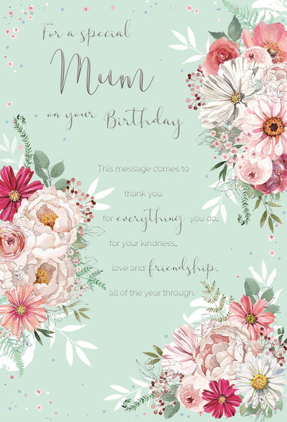 Mum birthday card - pretty flowers