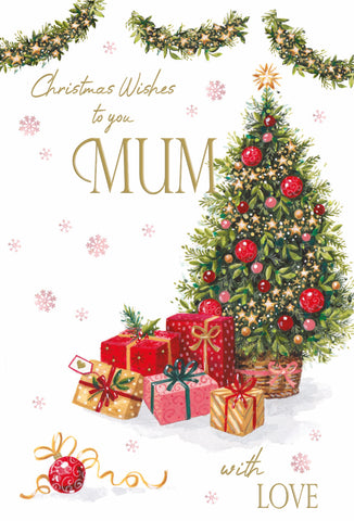 Mum Christmas card- Christmas tree and gifts
