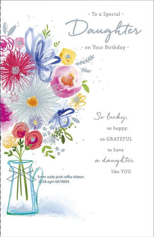 Daughter birthday card- flowers and verse