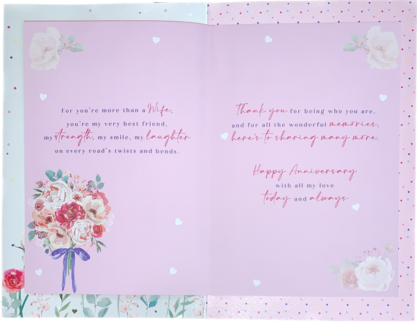 Wife anniversary card- floral bouquet