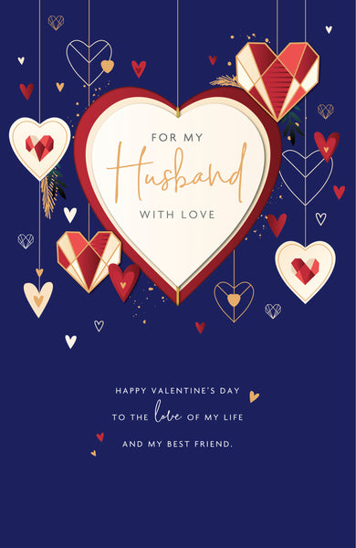 Husband Valentine’s Day card - hearts