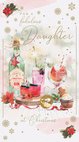 Daughter Christmas card - Christmas drinks