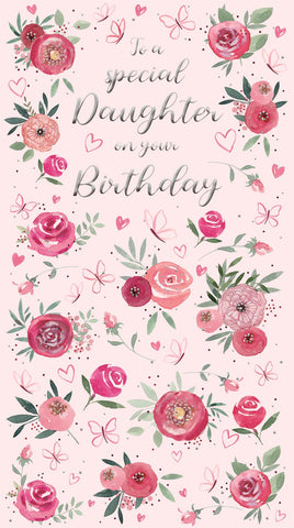 Daughter birthday card- birthday flowers