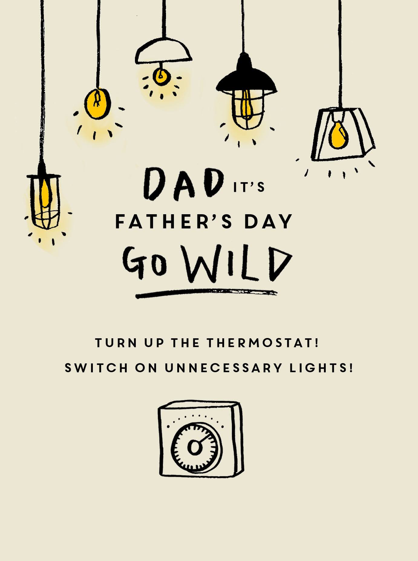 Dad Father’s Day card- crank up the thermostat