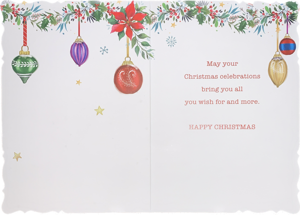 General Christmas card- Xmas baubles