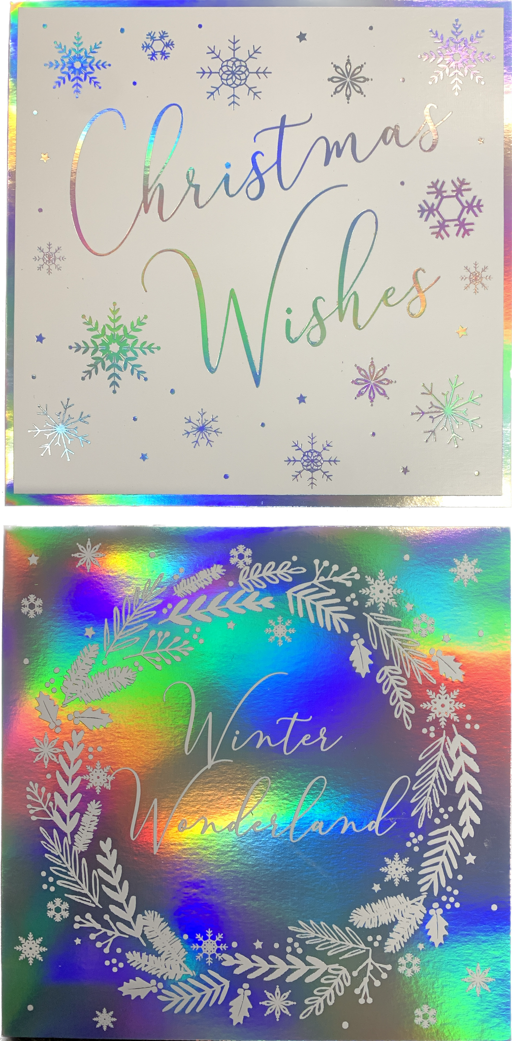 Christmas card multi pack - 10 Xmas shimmering winter wonderland cards