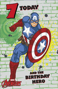 Age 7 Captain America birthday card