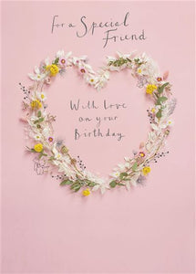 Friend floral birthday card- into the meadow