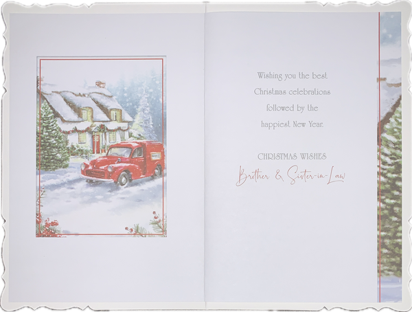 Brother and Sister-in-law Christmas card - festive scene