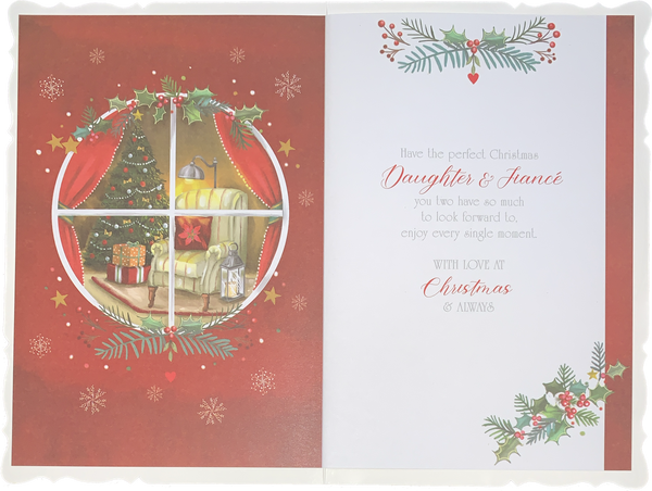 Daughter and Fiancé Christmas card - festive home