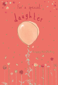 Daughter birthday card- modern balloon