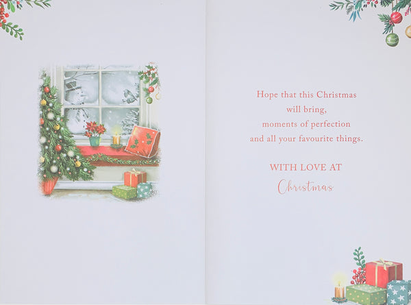 To all the family Christmas card- festive home