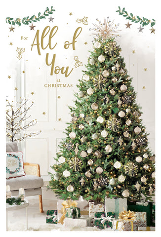 All of you Christmas card - festive christmas tree
