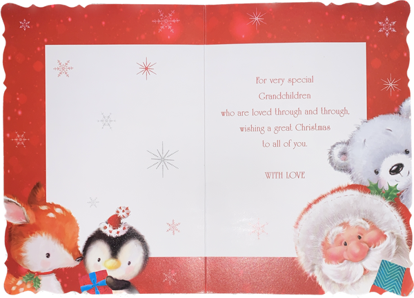 To grandchildren Christmas card - cute Christmas