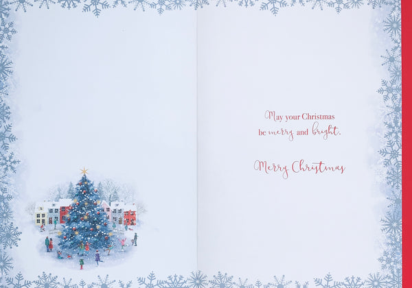 To all the family Christmas card- village Xmas tree