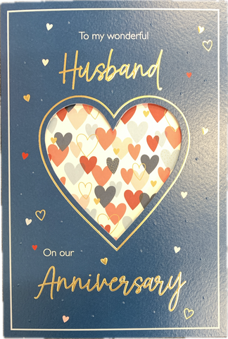 Husband anniversary card - loving hearts