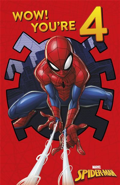 Age 4 Spiderman birthday card