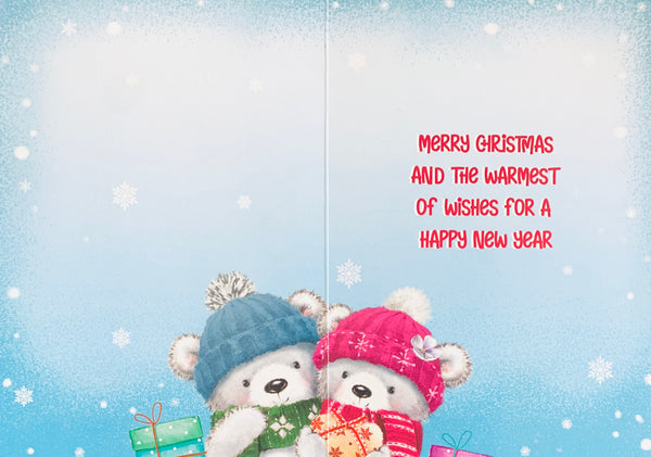 Grandson and Girlfriend Christmas card - cute bears