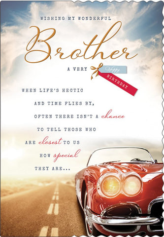 Brother birthday card- classic car
