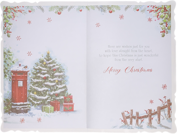 General Christmas card- festive post box