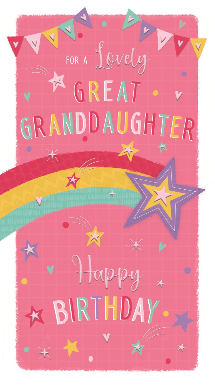 Great Granddaughter birthday card- star and rainbow