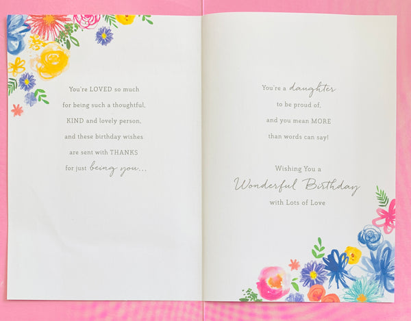 Daughter birthday card- flowers and verse