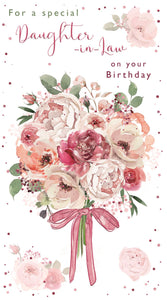 Daughter in law birthday card - flower bouquet
