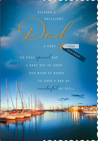 Dad birthday card- picturesque harbour