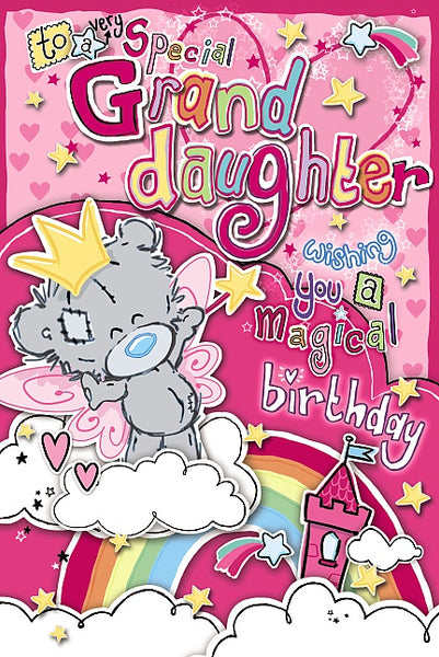 Me to Granddaughter birthday card - Tatty teddy fairy bear
