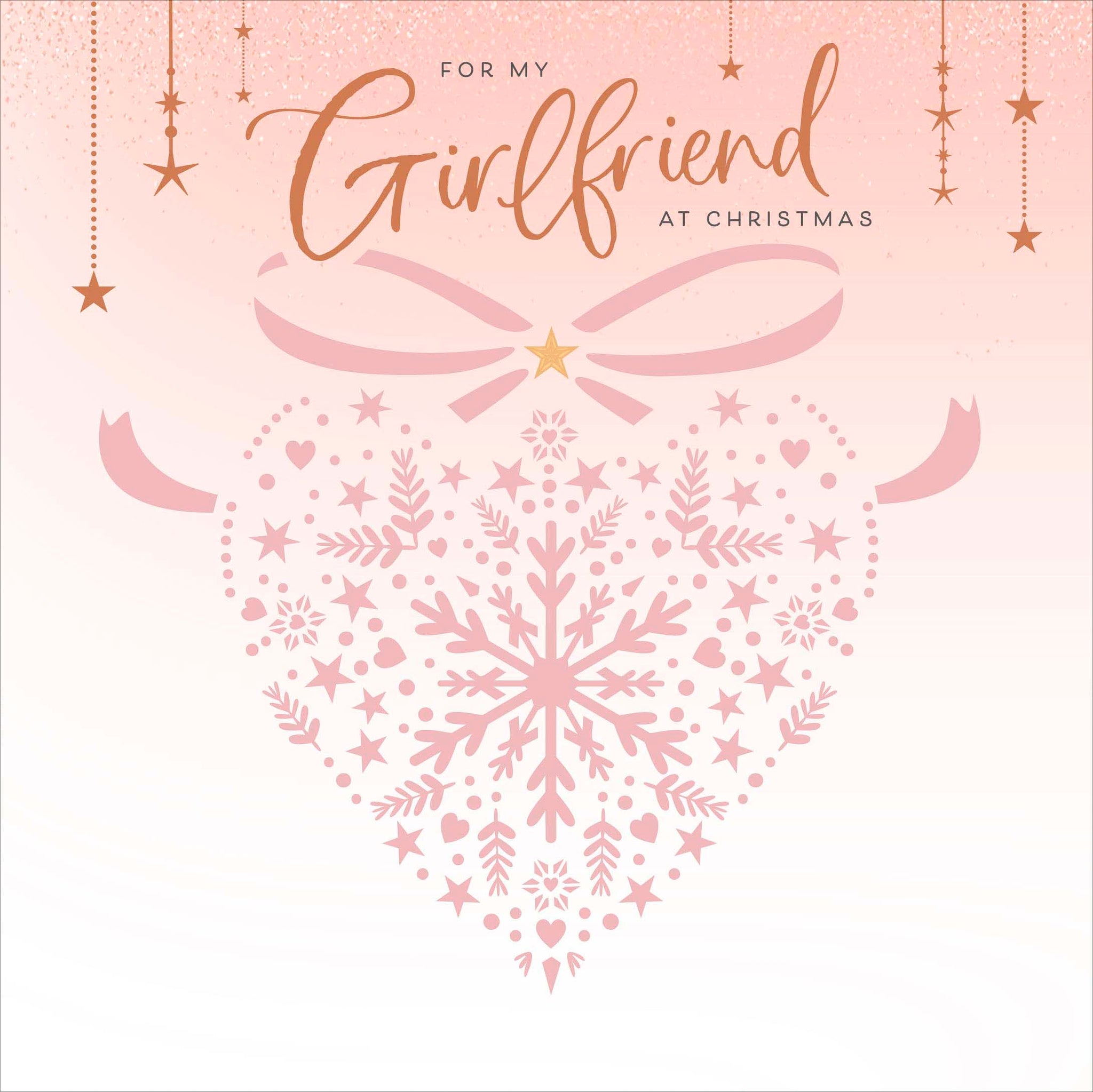 Girlfriend Christmas card - luxury heart
