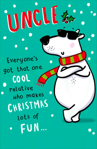 Uncle Christmas card - funny polar bear