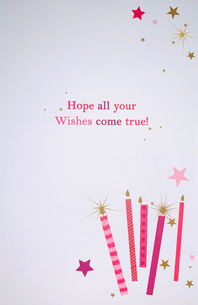 Birthday card for her - sparkling candles