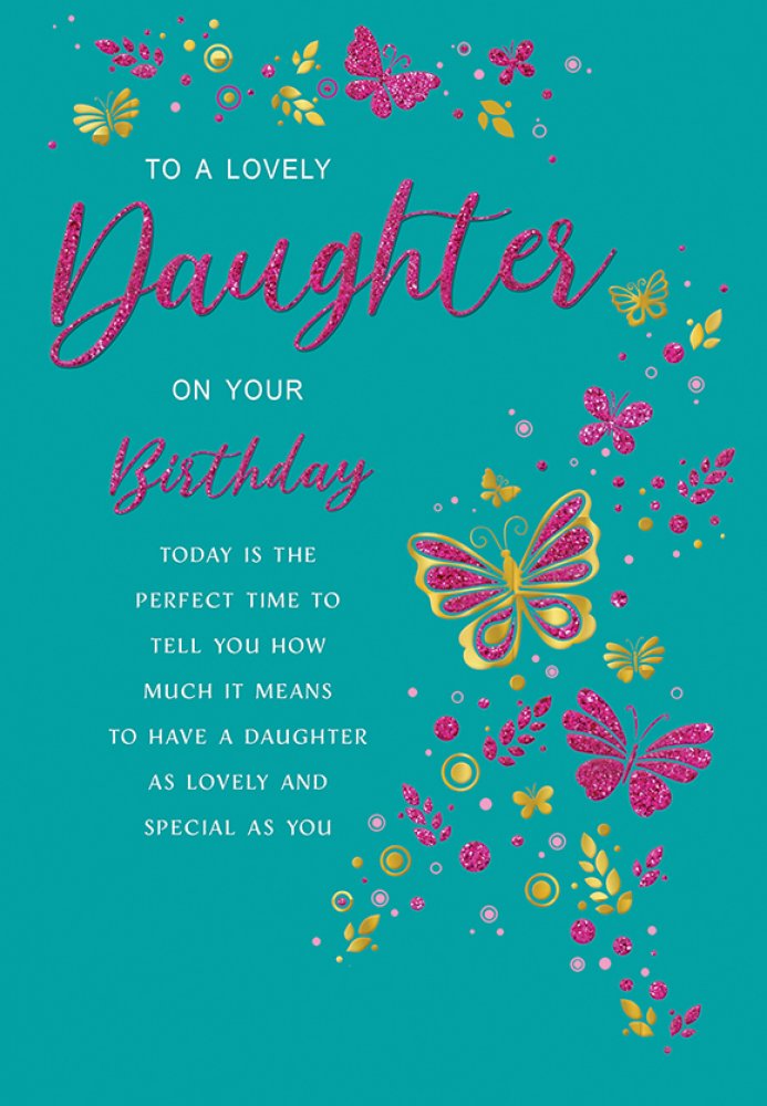 Daughter birthday card - modern butterflies