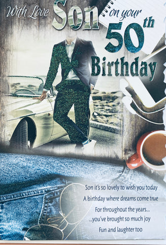 Son 50th birthday card