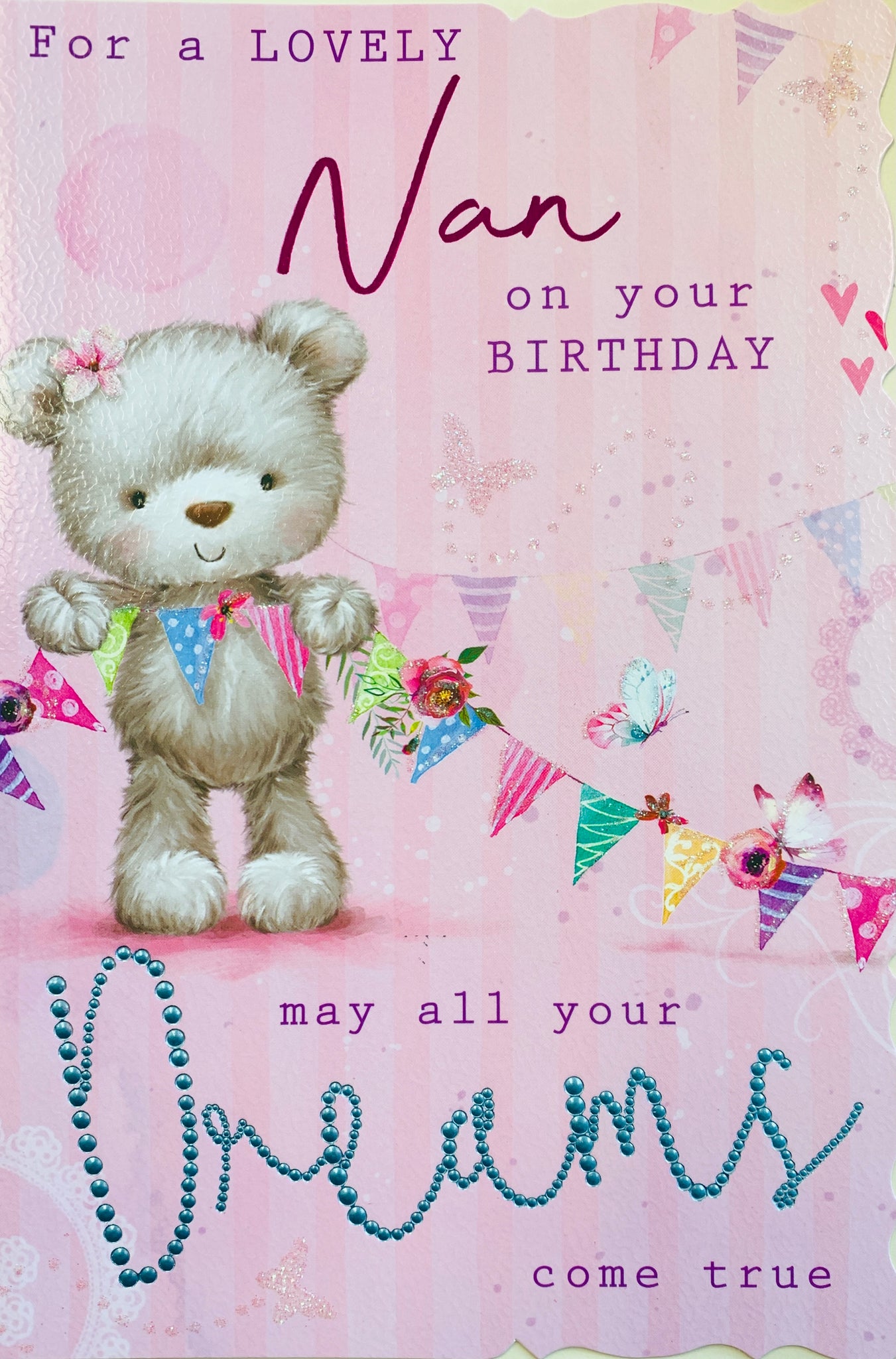 Nan birthday card - cute bear