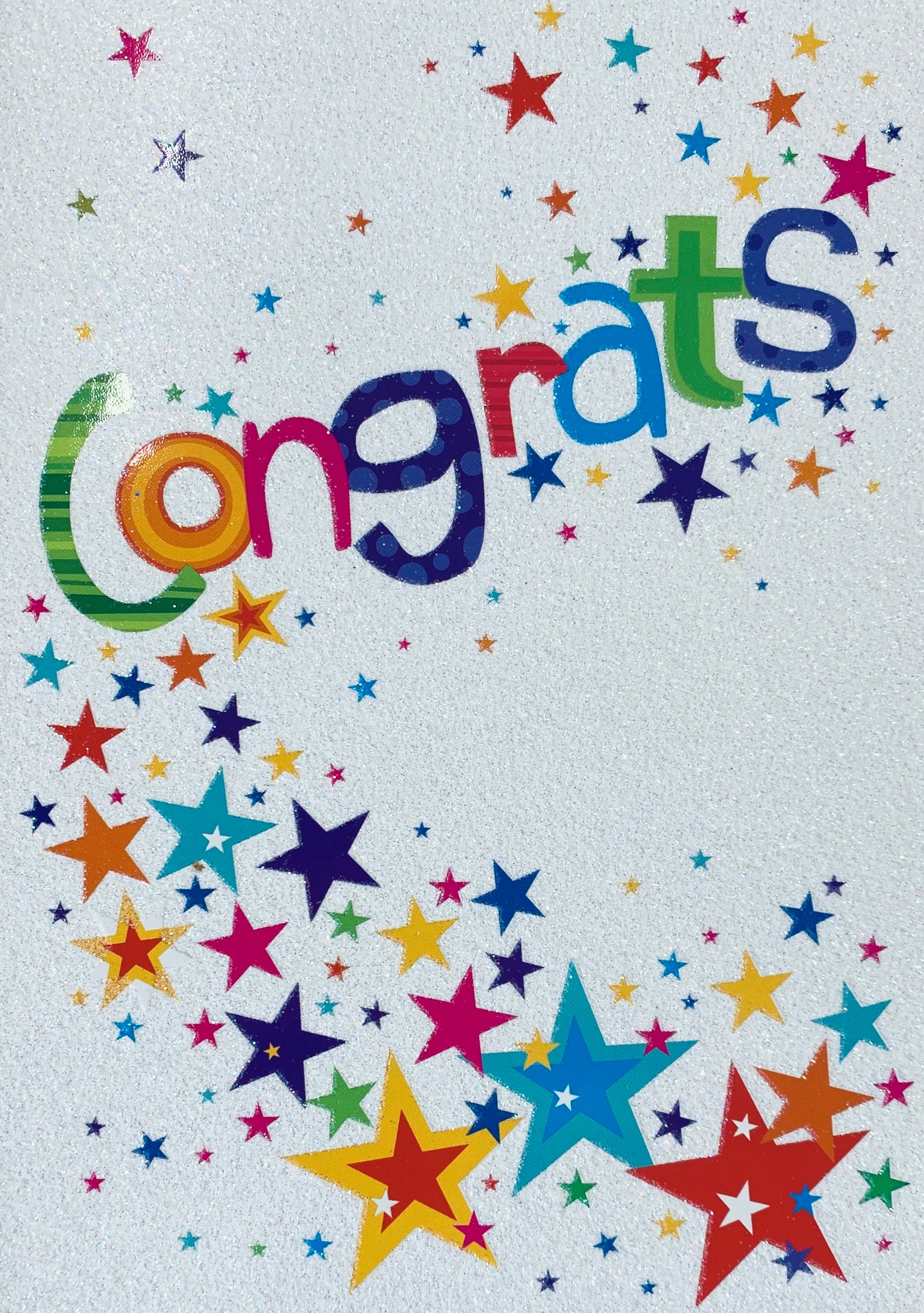 Congratulations card glitter and stars