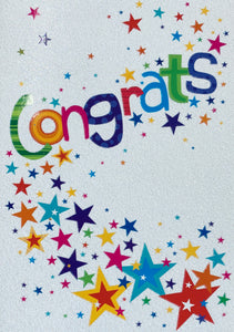 Congratulations card glitter and stars