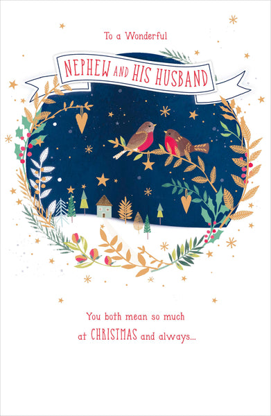 Nephew & Wife/Partner/ Husband etc. - customisable Christmas card