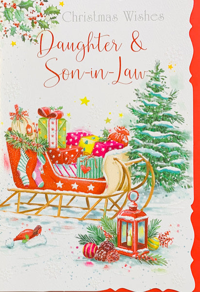 Daughter and Son-in-law Christmas card - traditional festive