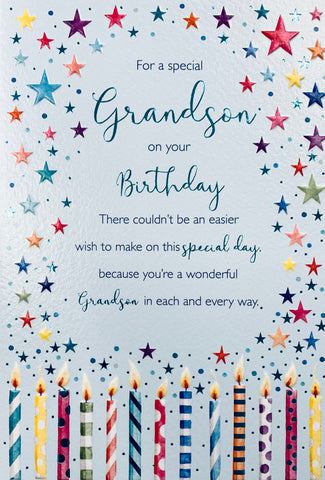 Grandson birthday card- sentimental verse